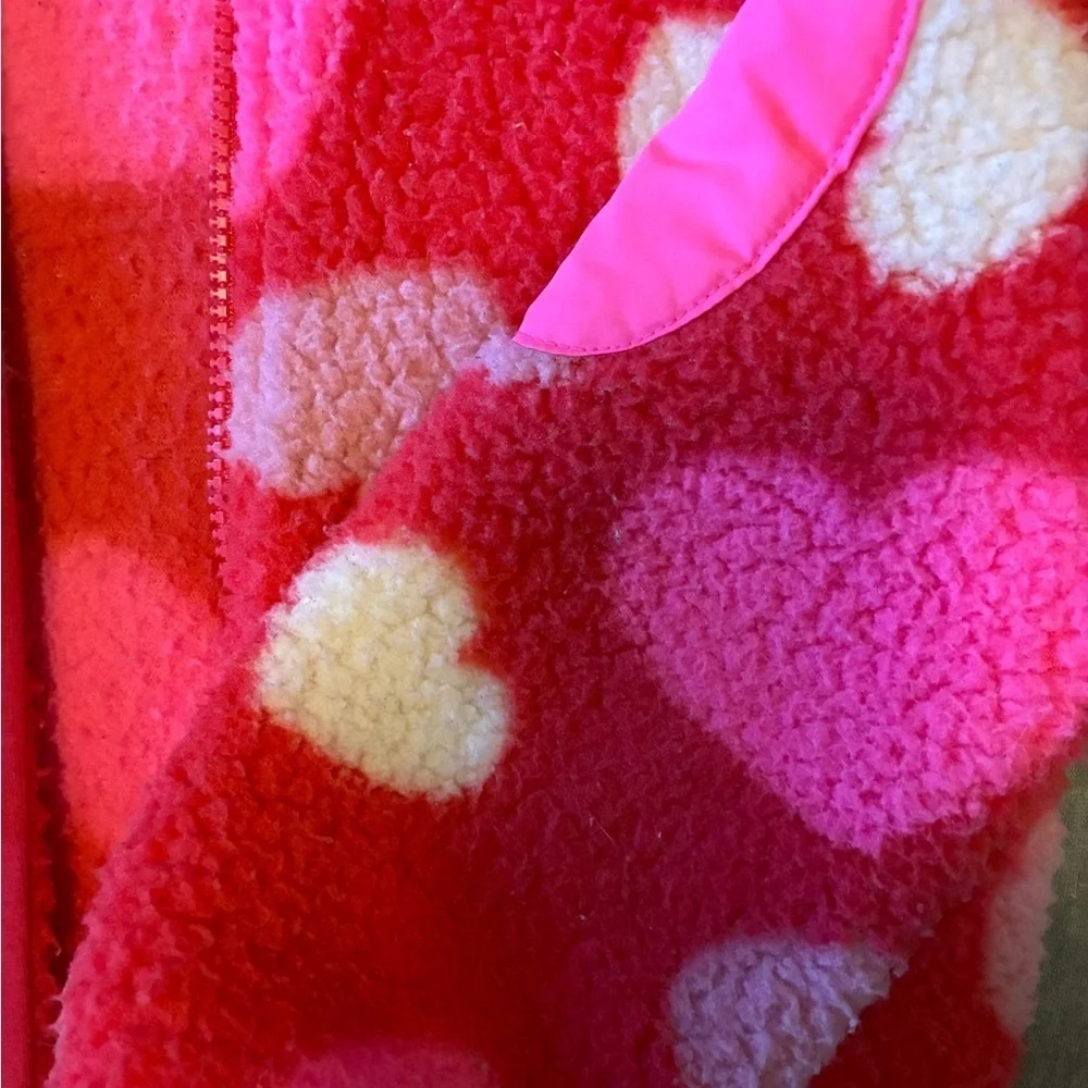 Old Navy Pink and White Fleece Jacket